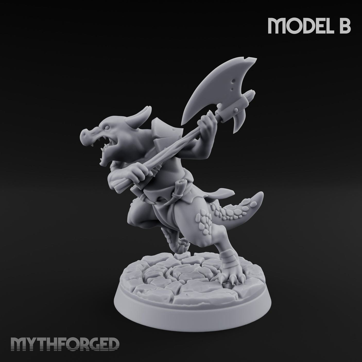 Scrapping And Clawing Kobold Warrior B Miniature for Dungeons and Dragons, Pathfinder or other TTRPGs