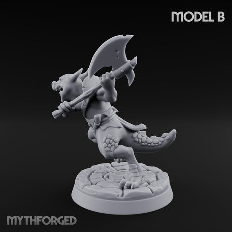 Scrapping And Clawing Kobold Warrior B Miniature for Dungeons and Dragons, Pathfinder or other TTRPGs