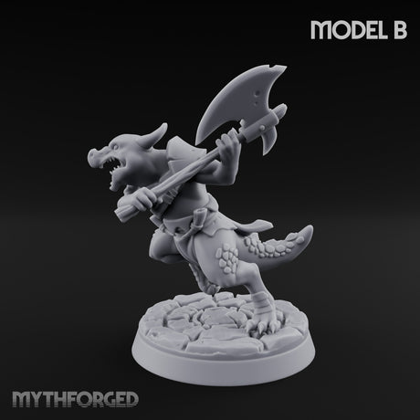 Scrapping And Clawing Kobold Warrior B Miniature for Dungeons and Dragons, Pathfinder or other TTRPGs