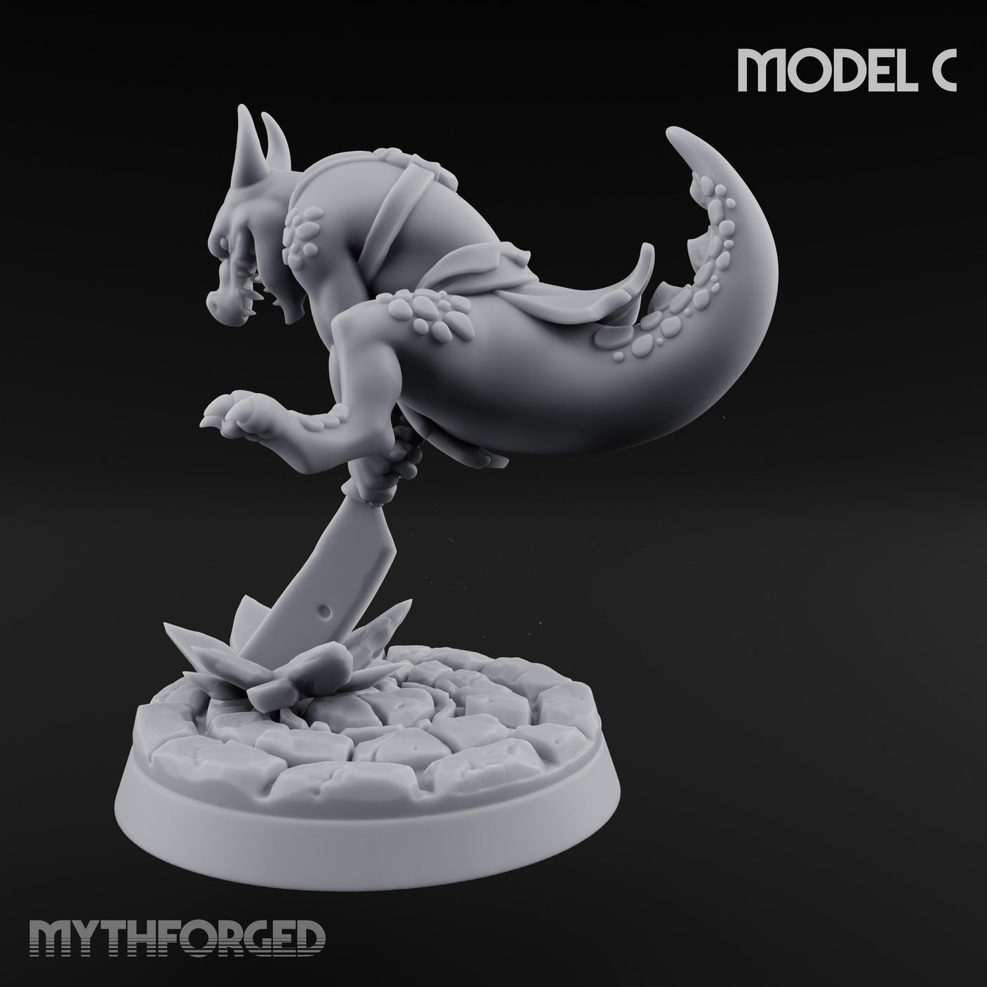 Scrapping And Clawing Kobold Warrior C Miniature for Dungeons and Dragons, Pathfinder or other TTRPGs