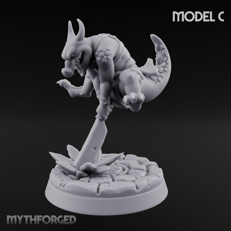 Scrapping And Clawing Kobold Warrior C Miniature for Dungeons and Dragons, Pathfinder or other TTRPGs