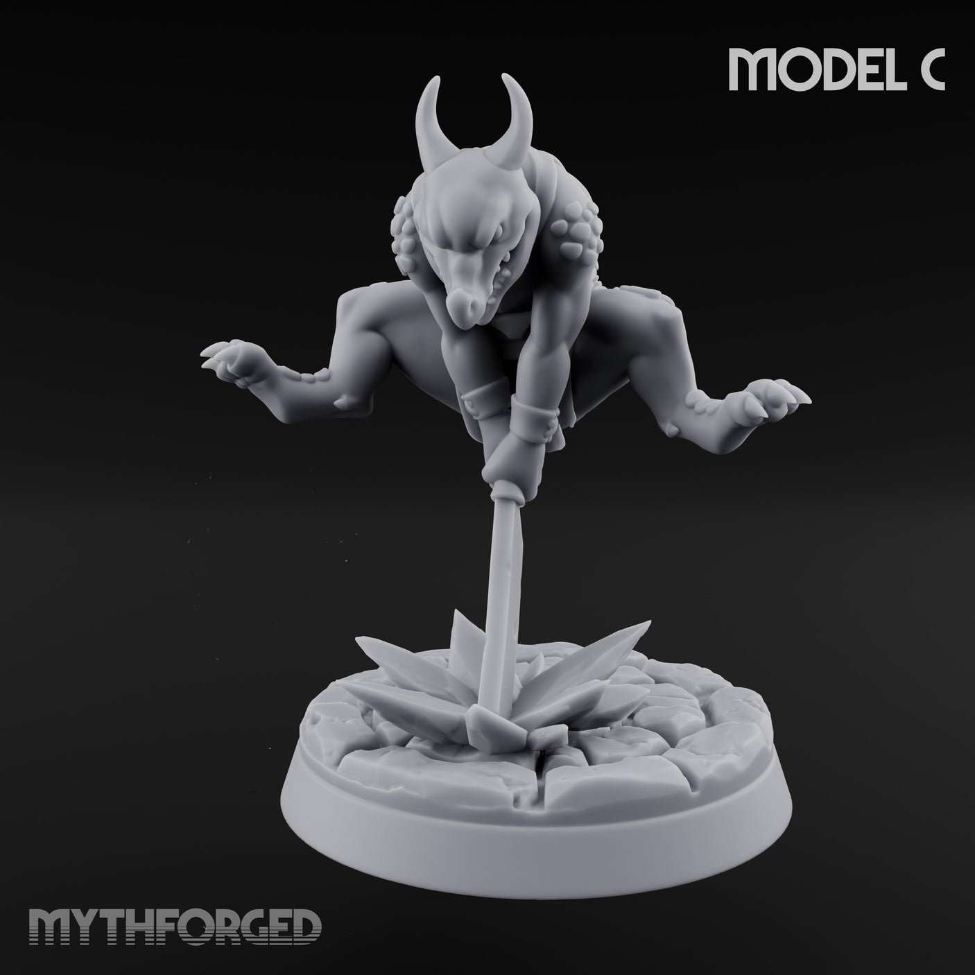 Scrapping And Clawing Kobold Warrior C Miniature for Dungeons and Dragons, Pathfinder or other TTRPGs
