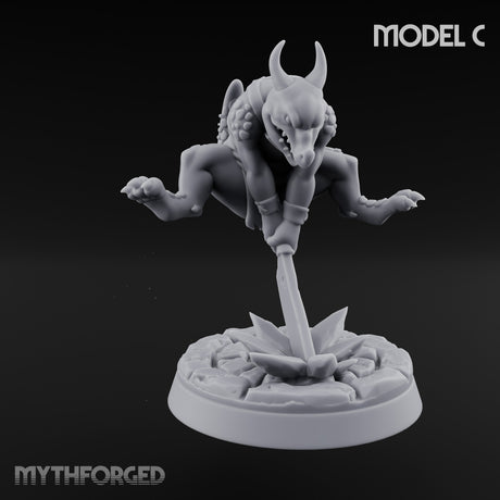Scrapping And Clawing Kobold Warrior C Miniature for Dungeons and Dragons, Pathfinder or other TTRPGs