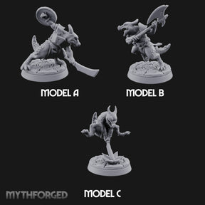 Scrapping And Clawing Kobold Warriors Miniature for Dungeons and Dragons, Pathfinder or other TTRPGs