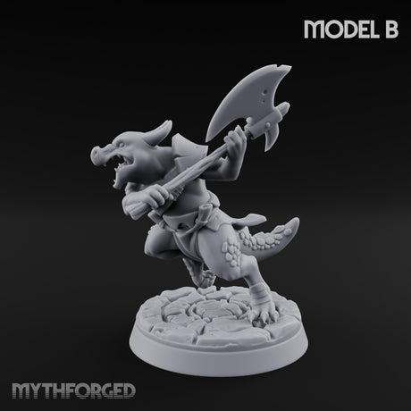 Scrapping And Clawing Kobold Warriors Miniature for Dungeons and Dragons, Pathfinder or other TTRPGs