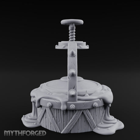 Screw-Press Slime-Dripping Body Smasher Press Miniature for Dungeons and Dragons, Pathfinder or other TTRPGs