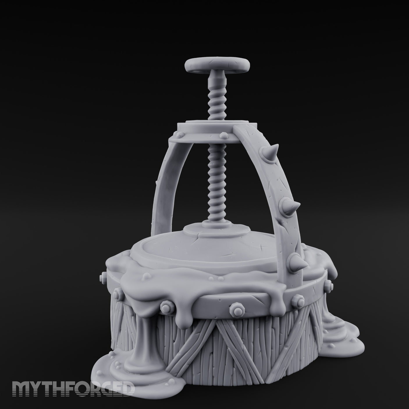 Screw-Press Slime-Dripping Body Smasher Press Miniature for Dungeons and Dragons, Pathfinder or other TTRPGs