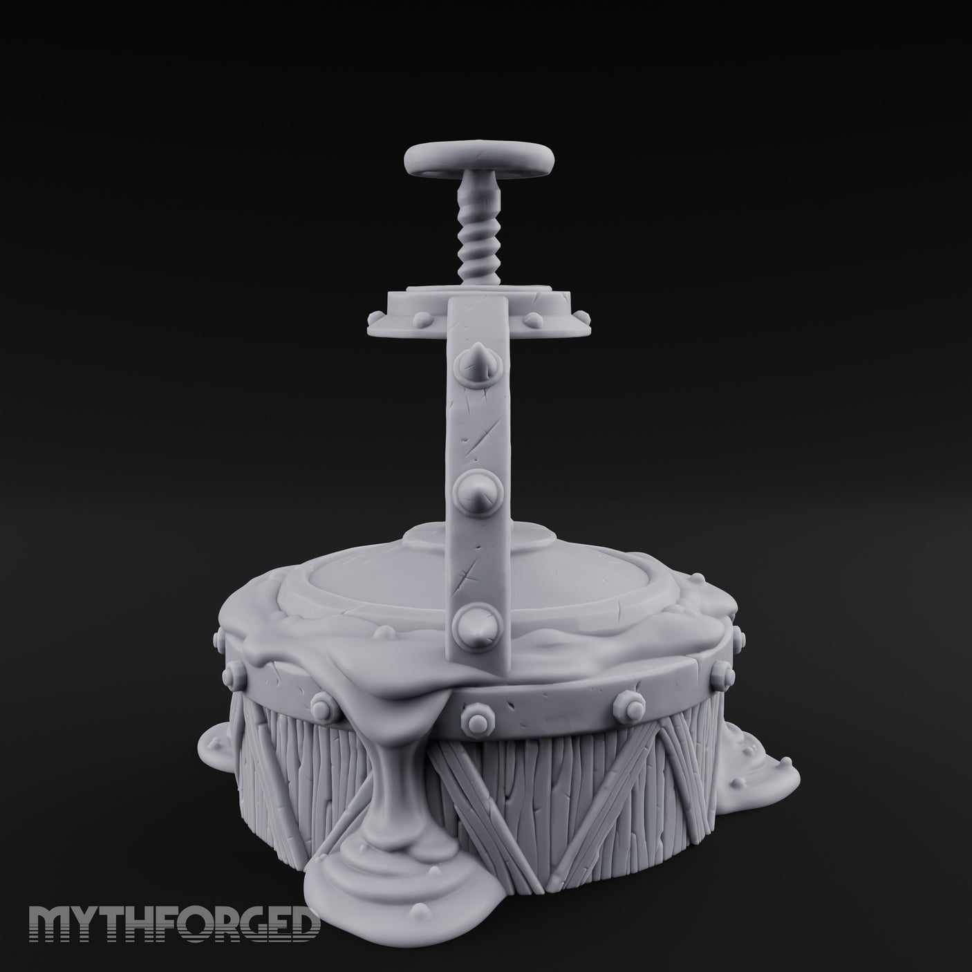 Screw-Press Slime-Dripping Body Smasher Press Miniature for Dungeons and Dragons, Pathfinder or other TTRPGs