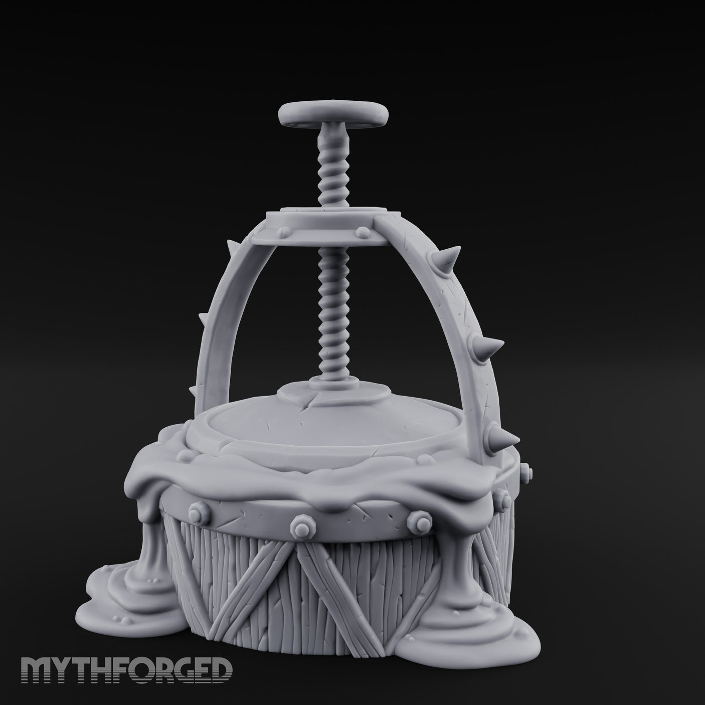 Screw-Press Slime-Dripping Body Smasher Press Miniature for Dungeons and Dragons, Pathfinder or other TTRPGs