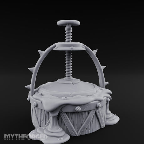 Screw-Press Slime-Dripping Body Smasher Press Miniature for Dungeons and Dragons, Pathfinder or other TTRPGs