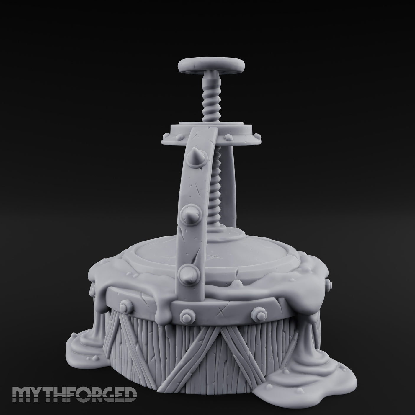 Screw-Press Slime-Dripping Body Smasher Press Miniature for Dungeons and Dragons, Pathfinder or other TTRPGs
