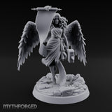 Scroll And Hammer Bearing Angel Herald Miniature for Dungeons and Dragons, Pathfinder or other TTRPGs