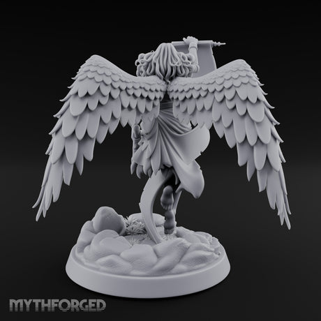 Scroll And Hammer Bearing Angel Herald Miniature for Dungeons and Dragons, Pathfinder or other TTRPGs