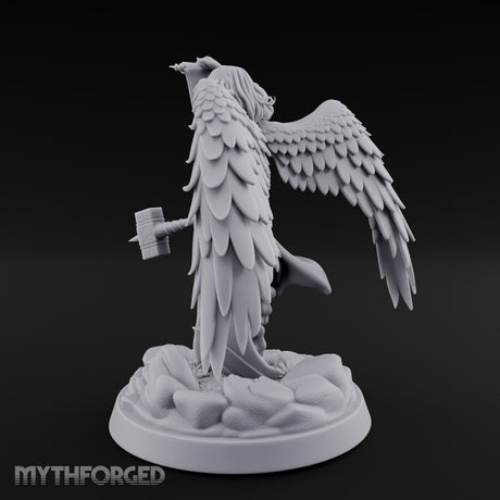 Scroll And Hammer Bearing Angel Herald Miniature for Dungeons and Dragons, Pathfinder or other TTRPGs