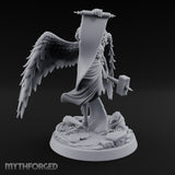 Scroll And Hammer Bearing Angel Herald Miniature for Dungeons and Dragons, Pathfinder or other TTRPGs