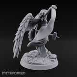 Scroll And Hammer Bearing Angel Herald Miniature for Dungeons and Dragons, Pathfinder or other TTRPGs