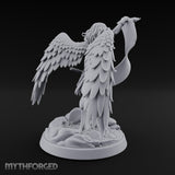 Scroll And Hammer Bearing Angel Herald Miniature for Dungeons and Dragons, Pathfinder or other TTRPGs