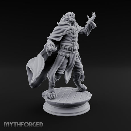 Scroll Brandishing Leonin Sorcerer Miniature for Dungeons and Dragons, Pathfinder or other TTRPGs