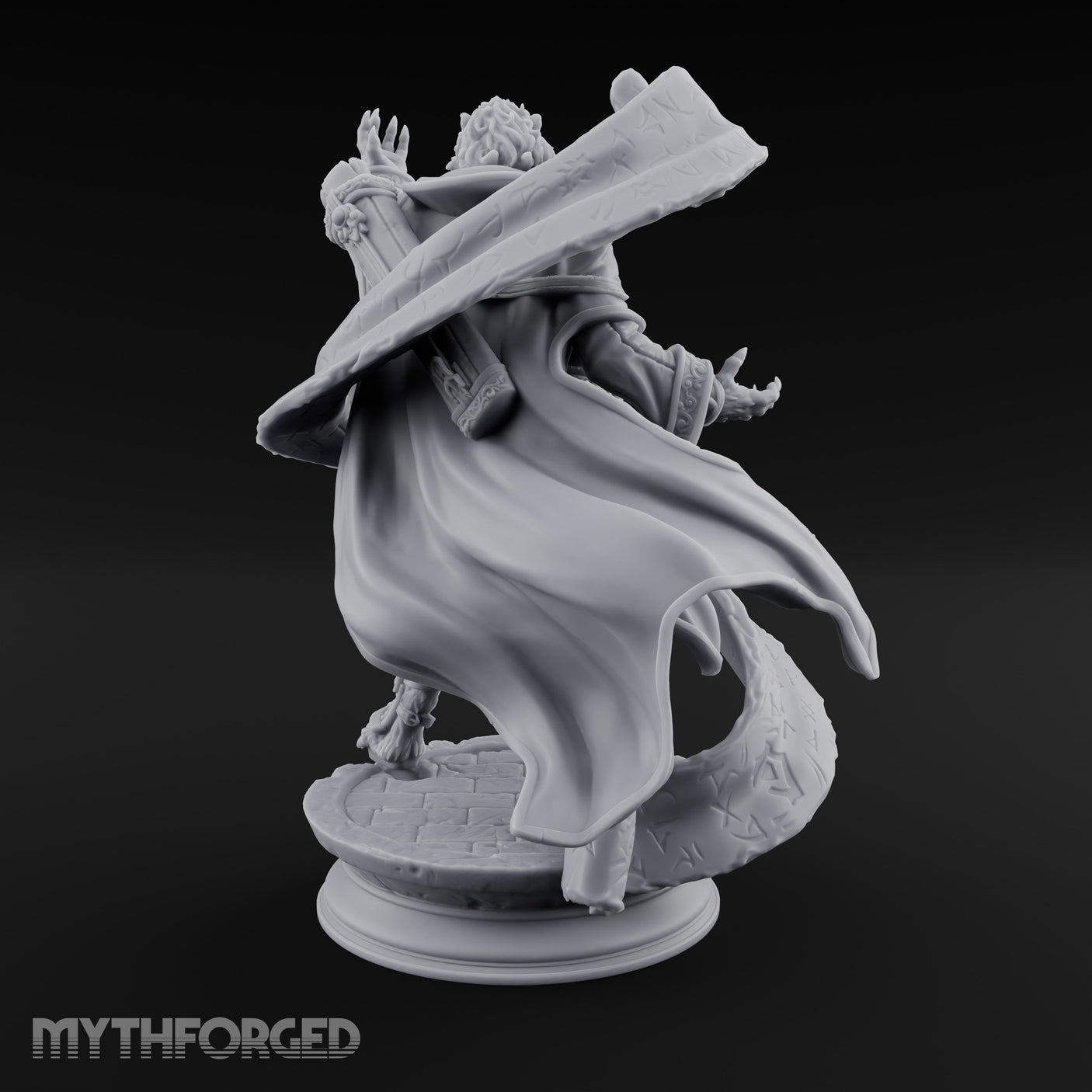 Scroll Brandishing Leonin Sorcerer Miniature for Dungeons and Dragons, Pathfinder or other TTRPGs