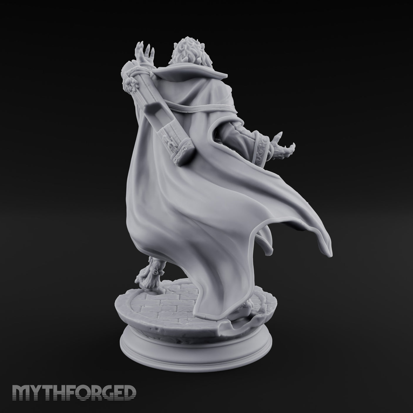 Scroll Brandishing Leonin Sorcerer Miniature for Dungeons and Dragons, Pathfinder or other TTRPGs