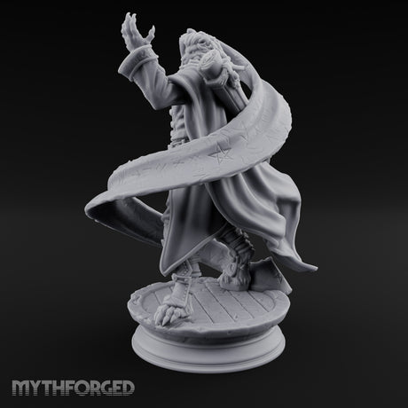 Scroll Brandishing Leonin Sorcerer Miniature for Dungeons and Dragons, Pathfinder or other TTRPGs