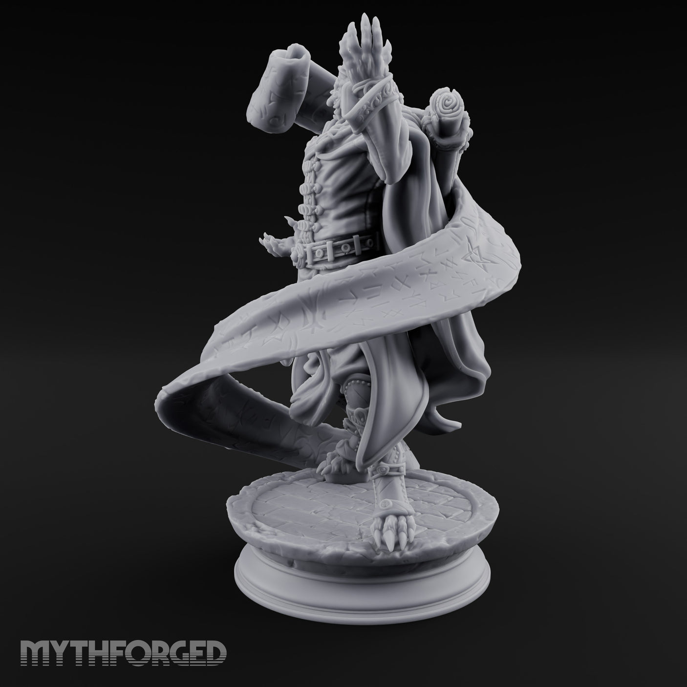 Scroll Brandishing Leonin Sorcerer Miniature for Dungeons and Dragons, Pathfinder or other TTRPGs