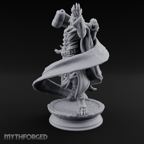 Scroll Brandishing Leonin Sorcerer Miniature for Dungeons and Dragons, Pathfinder or other TTRPGs