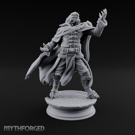 Scroll Brandishing Leonin Sorcerer Miniature for Dungeons and Dragons, Pathfinder or other TTRPGs