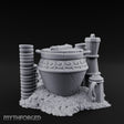 Scroll-Carved Straw-Nestled Cracked Urn Scene Miniature for Dungeons and Dragons, Pathfinder or other TTRPGs