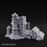 Scroll-Carved Straw-Nestled Cracked Urn Scene Miniature for Dungeons and Dragons, Pathfinder or other TTRPGs