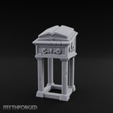 Scroll-Carved Tome-Splayed Scholar's Book Lectern Miniature for Dungeons and Dragons, Pathfinder or other TTRPGs