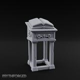Scroll-Carved Tome-Splayed Scholar's Book Lectern Miniature for Dungeons and Dragons, Pathfinder or other TTRPGs