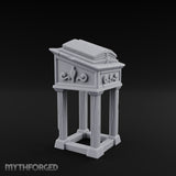 Scroll-Carved Tome-Splayed Scholar's Book Lectern Miniature for Dungeons and Dragons, Pathfinder or other TTRPGs