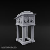 Scroll-Carved Tome-Splayed Scholar's Book Lectern Miniature for Dungeons and Dragons, Pathfinder or other TTRPGs