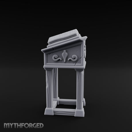 Scroll-Carved Tome-Splayed Scholar's Book Lectern Miniature for Dungeons and Dragons, Pathfinder or other TTRPGs