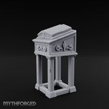 Scroll-Carved Tome-Splayed Scholar's Book Lectern Miniature for Dungeons and Dragons, Pathfinder or other TTRPGs