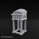 Scroll-Carved Tome-Splayed Scholar's Book Lectern Miniature for Dungeons and Dragons, Pathfinder or other TTRPGs