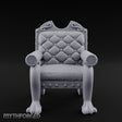 Scroll-Crested Claw-Footed Noble Captain's Throne Chair
