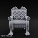 Scroll-Crested Claw-Footed Noble Captain's Throne Chair