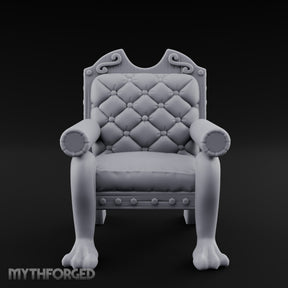 Scroll-Crested Claw-Footed Noble Captain's Throne Chair