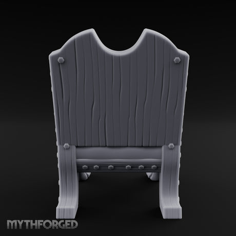 Scroll-Crested Claw-Footed Noble Captain's Throne Chair Miniature for Dungeons and Dragons, Pathfinder or other TTRPGs