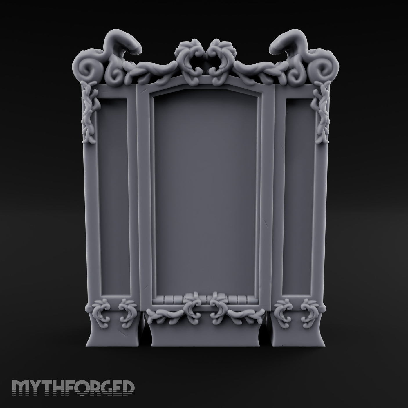 Scroll-Crowned Filigree-Framed Noble Wardrobe Miniature for Dungeons and Dragons, Pathfinder or other TTRPGs