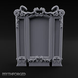 Scroll-Crowned Filigree-Framed Noble Wardrobe Miniature for Dungeons and Dragons, Pathfinder or other TTRPGs