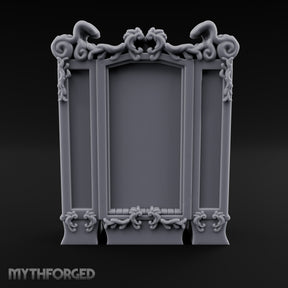 Scroll-Crowned Filigree-Framed Noble Wardrobe Miniature for Dungeons and Dragons, Pathfinder or other TTRPGs