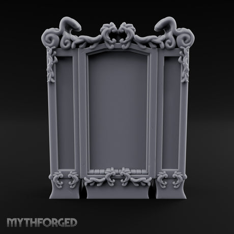 Scroll-Crowned Filigree-Framed Noble Wardrobe Miniature for Dungeons and Dragons, Pathfinder or other TTRPGs