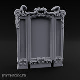Scroll-Crowned Filigree-Framed Noble Wardrobe Miniature for Dungeons and Dragons, Pathfinder or other TTRPGs