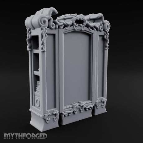 Scroll-Crowned Filigree-Framed Noble Wardrobe Miniature for Dungeons and Dragons, Pathfinder or other TTRPGs