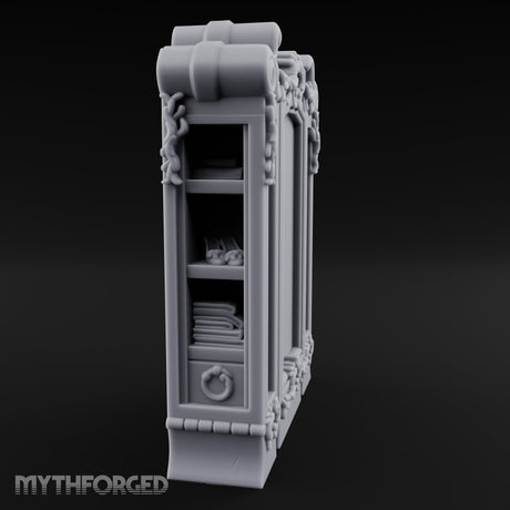 Scroll-Crowned Filigree-Framed Noble Wardrobe Miniature for Dungeons and Dragons, Pathfinder or other TTRPGs