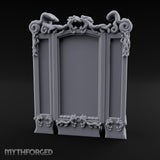 Scroll-Crowned Filigree-Framed Noble Wardrobe Miniature for Dungeons and Dragons, Pathfinder or other TTRPGs