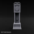 Scroll-Crowned Pendulum-Faced Grandfather Clock Miniature for Dungeons and Dragons, Pathfinder or other TTRPGs